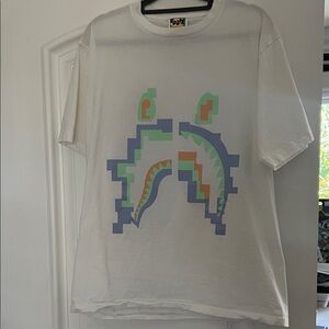 White T-Shirt with Colorful Graphic